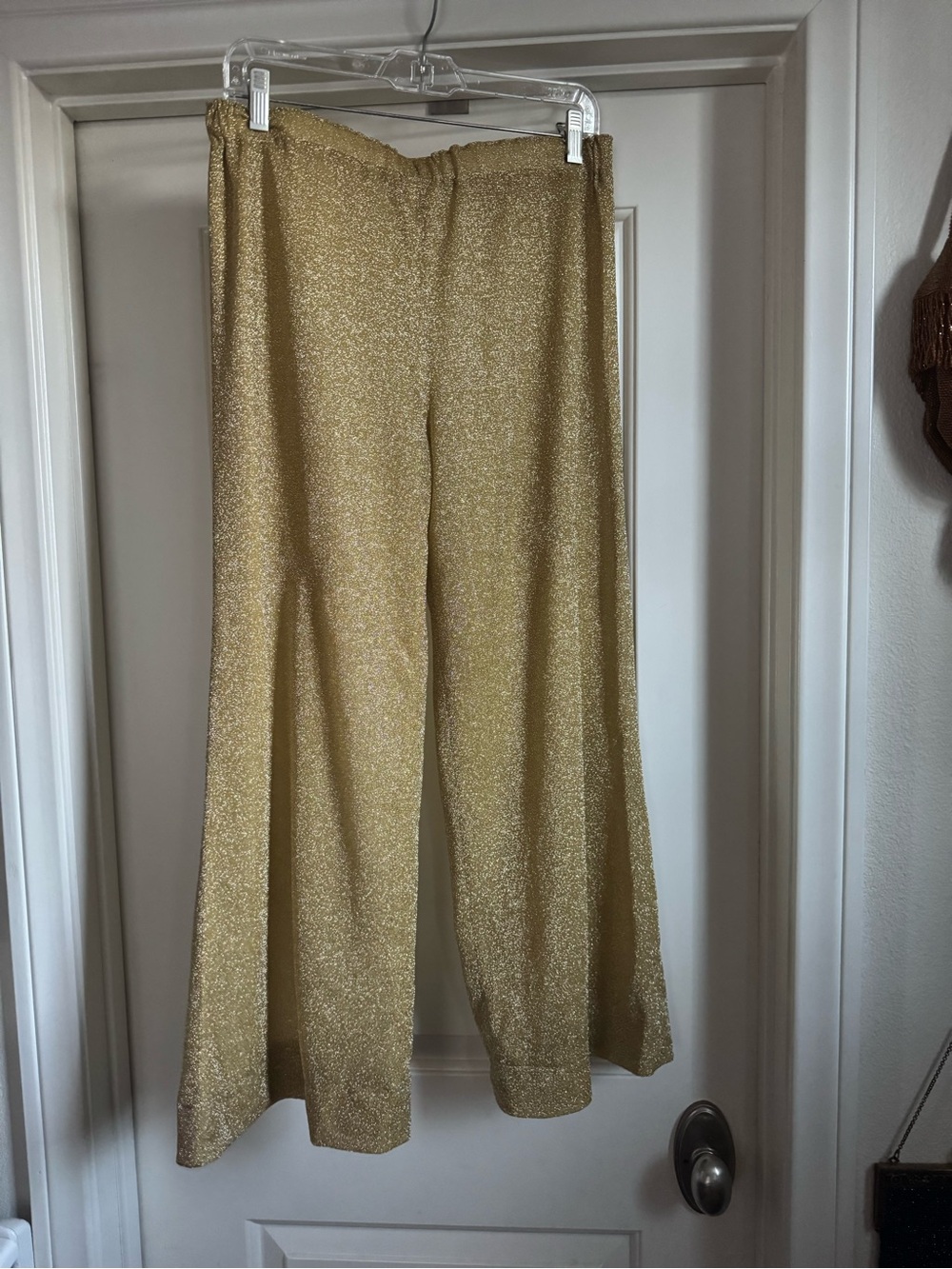 Vintage 1970s Gold Lurex Pants Size M